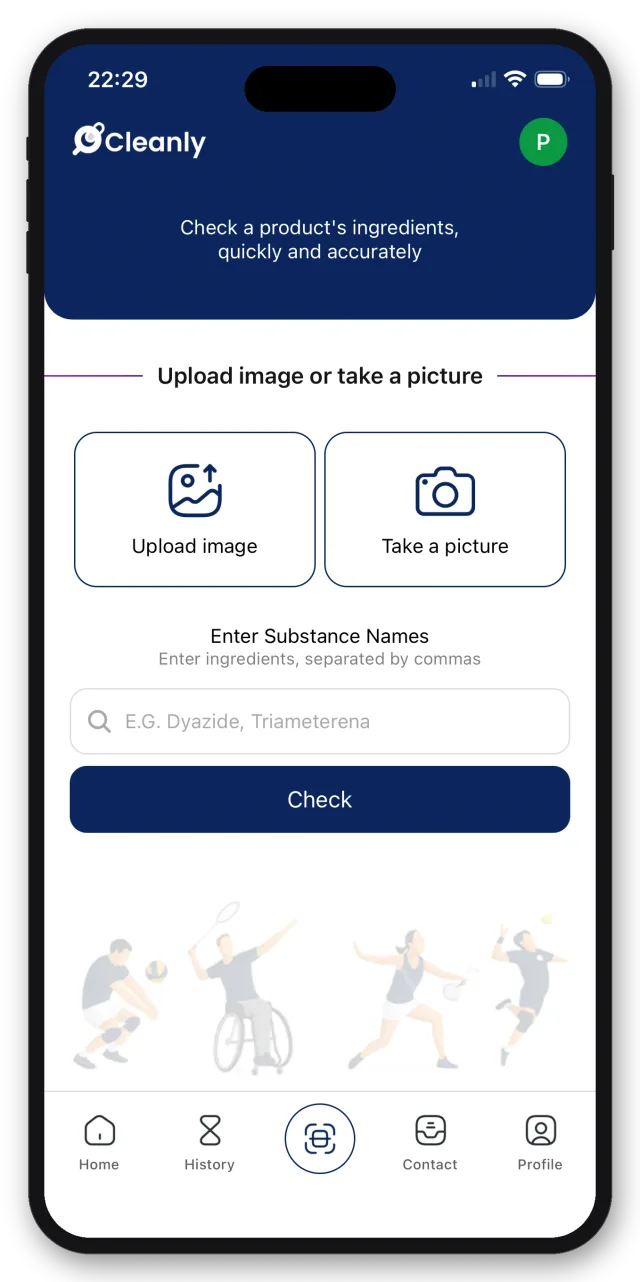 Athlete scanning supplement ingredients on their phone